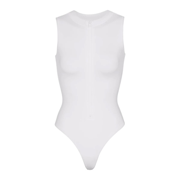 SKIMS MARBLE SWIM ZIP FRONT SLEEVELESS ONE PIECE SIZE XS SWIMSUIT MONOKINI NWT
